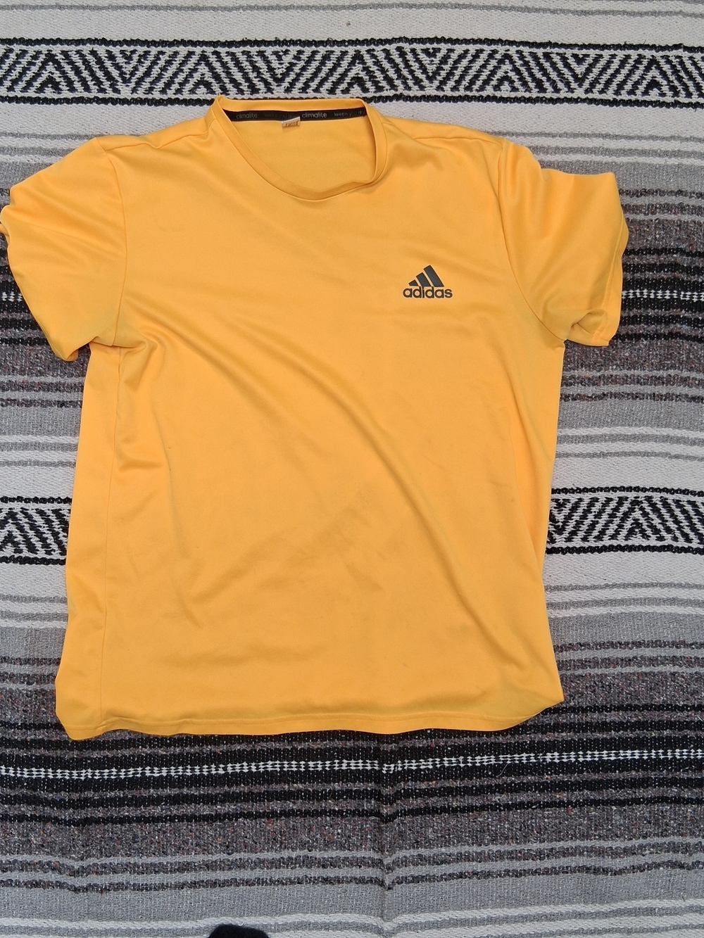 adidas Yellow Short Sleeve Athletic Tee with Logo